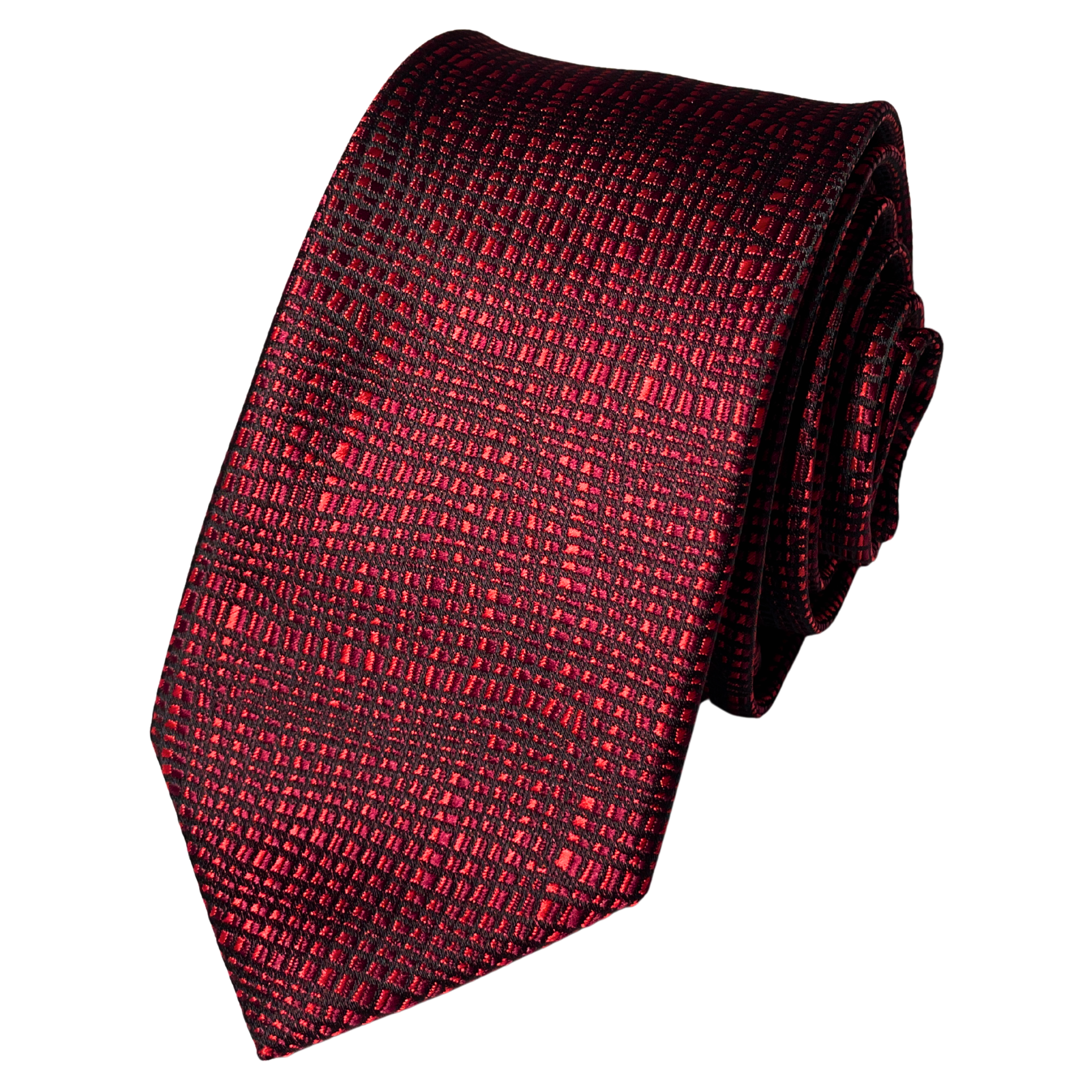 Red & Black Textured Grid Tie