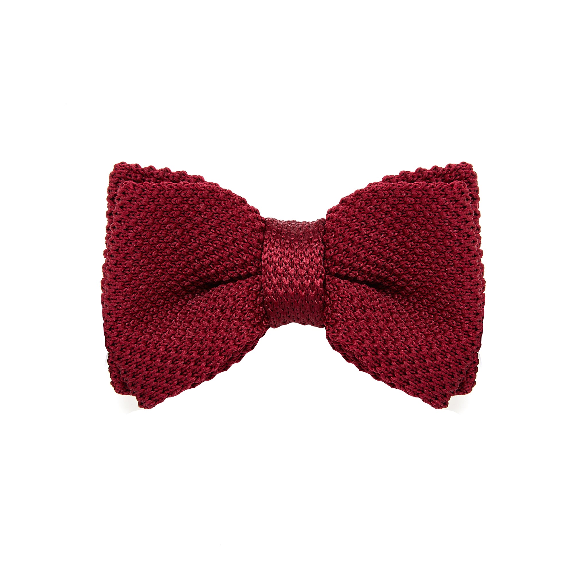 Burgundy Knitted Bow Tie