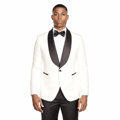 Single-Breasted Shawl Lapel Jacquard Tux