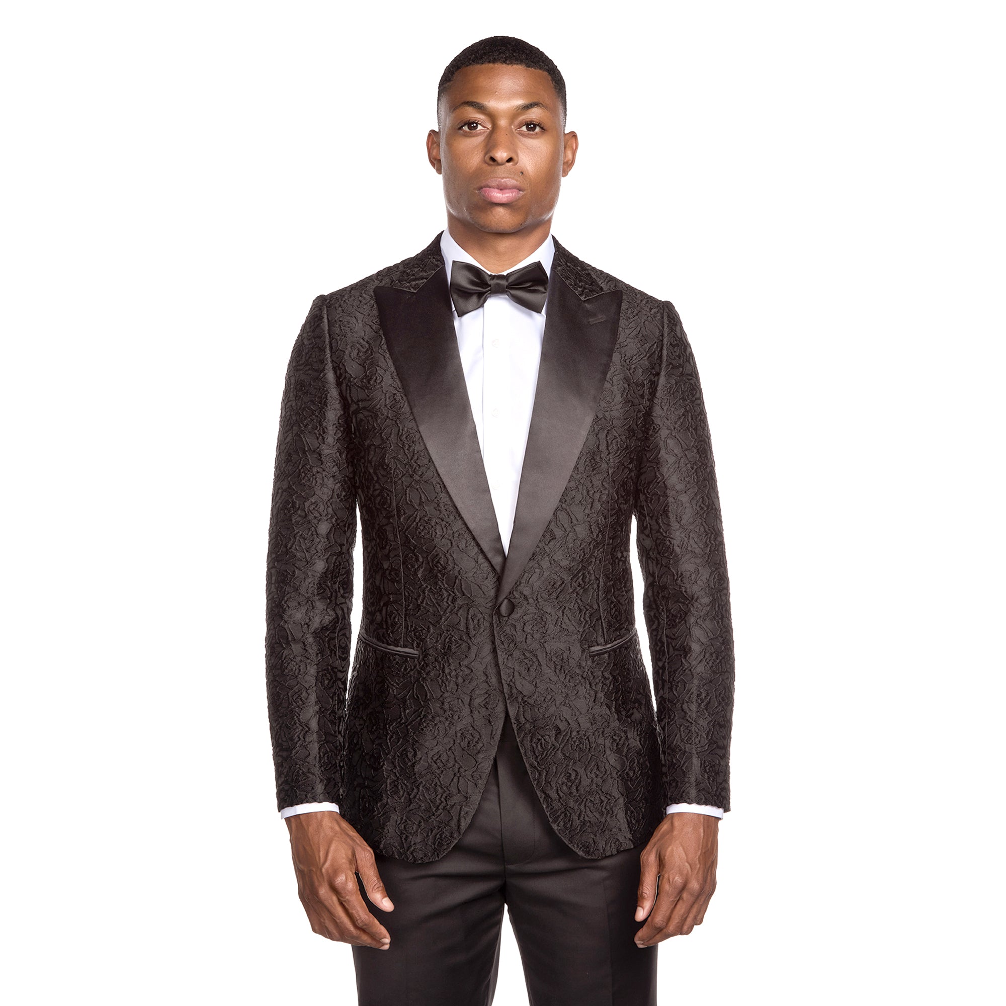 Peak Single-Breasted Heavy Jacquard Jacket