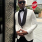 Single-Breasted Shawl Lapel Jacquard Tux Jacket